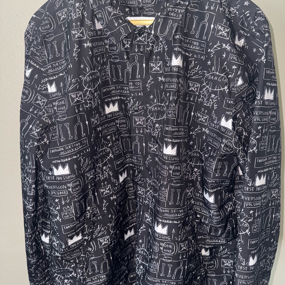Herschel Supply Company Black and White Graphic Button Down Shirt
